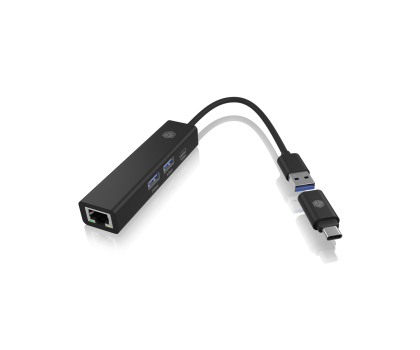 Hub USB ICY BOX Hub 4w1 USB-C, USB-A, LAN